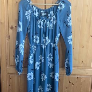 Reformation blue floral maxi dress small